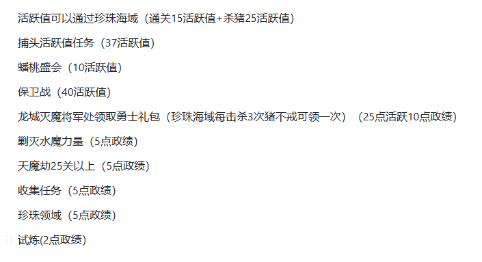 活跃值、政绩怎么获得