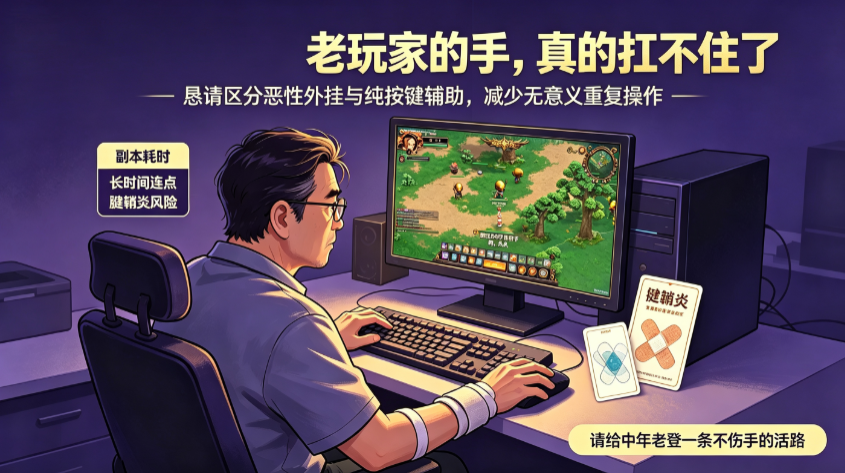 恳请放过中年老登们，区分外挂与纯按键辅助！